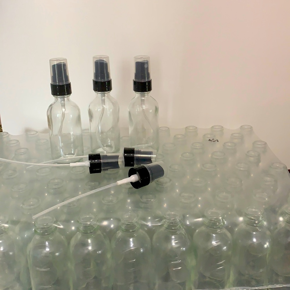 2 ounce glass spray bottles for DIY hand sanitizer, perfume, etc